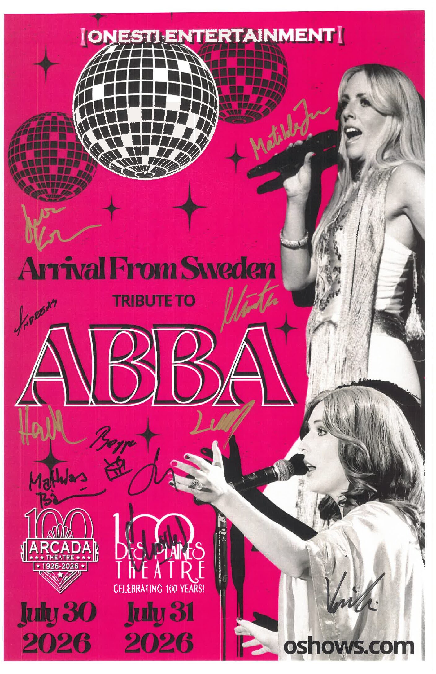 Arrival From Sweden (Abba Tribute) Poster 07/30/26-ARC, 07/31/26-DPT