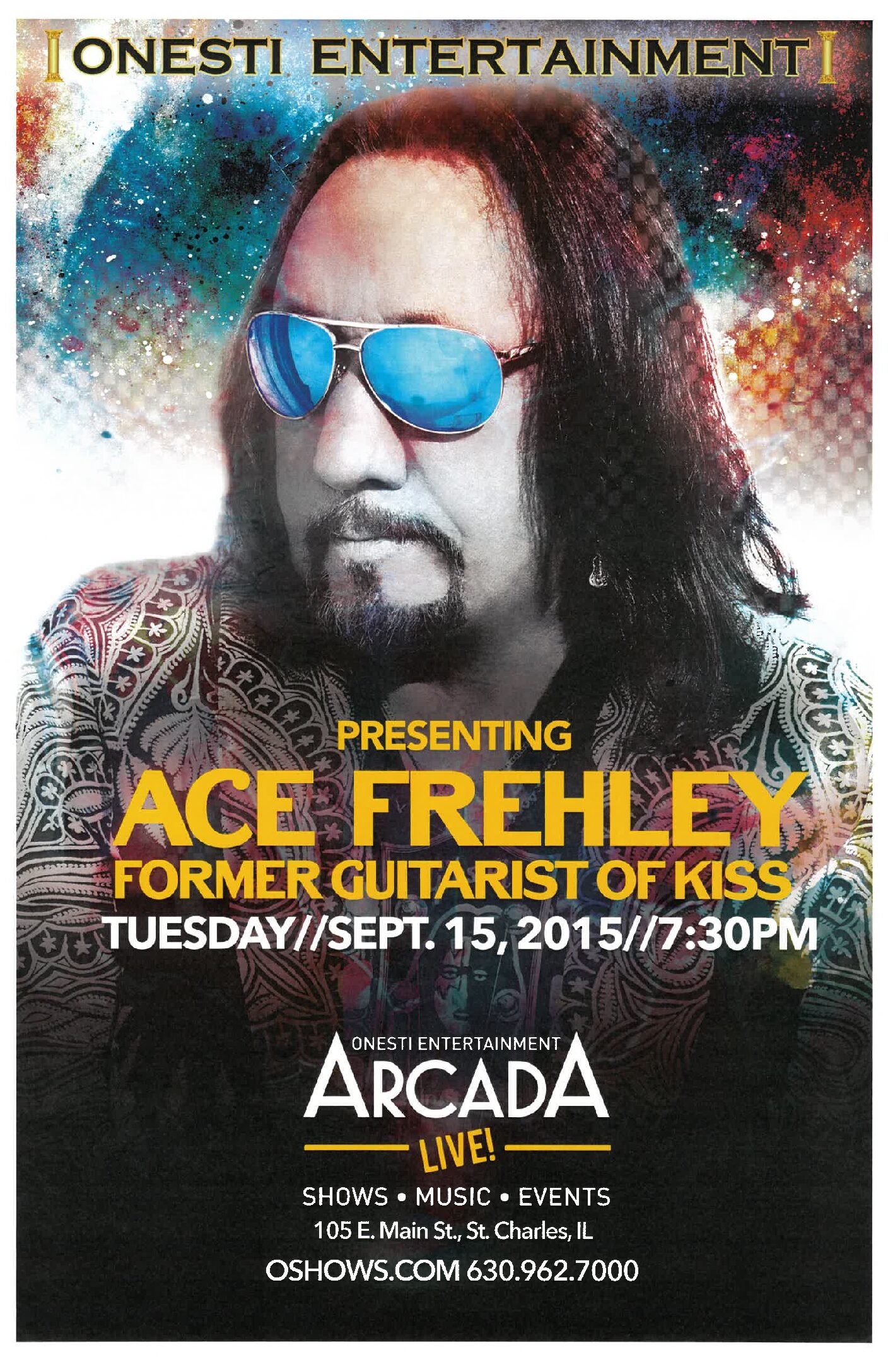 Ace Frehley Poster 9/15/15 (Unsigned Only)-ARC
