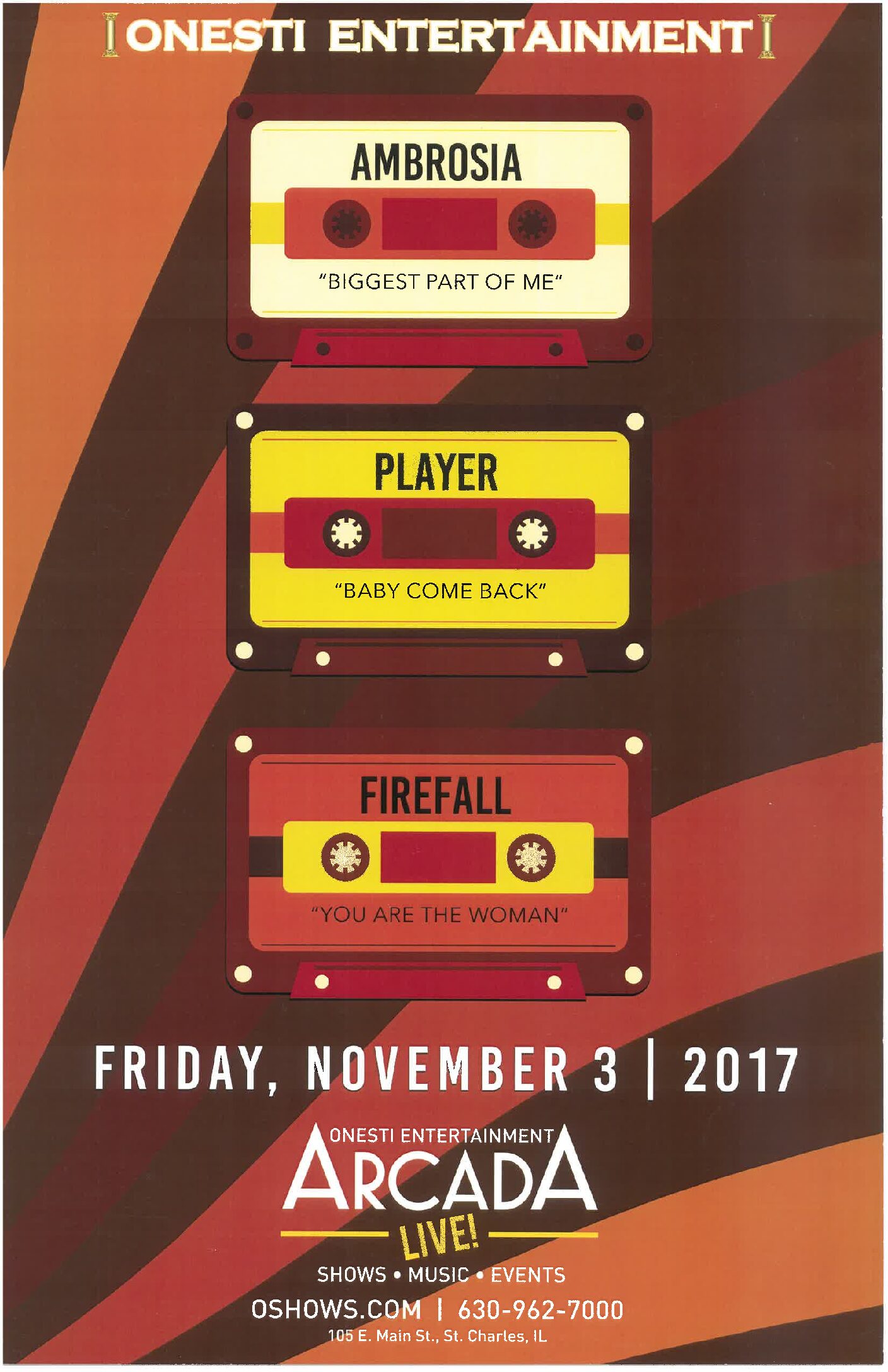 Ambrosia/ Player/ Firefall Poster 11/03/17-ARC