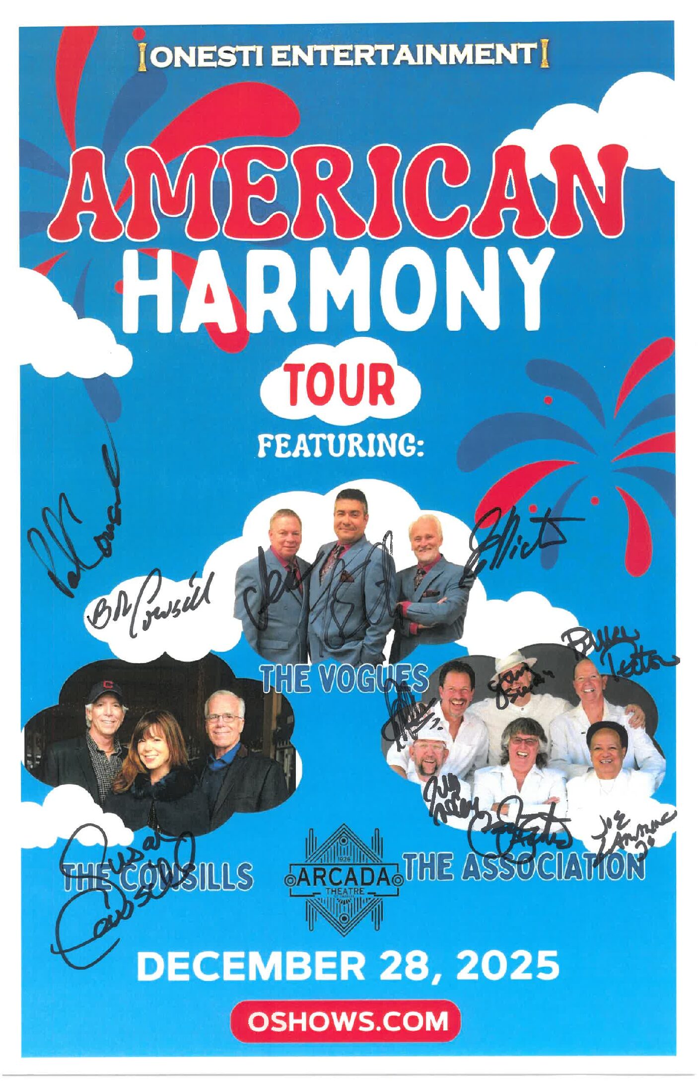 American Harmony Tour (The Vogues, The Cowsills, The Association) Poster 12/28/25-ARC