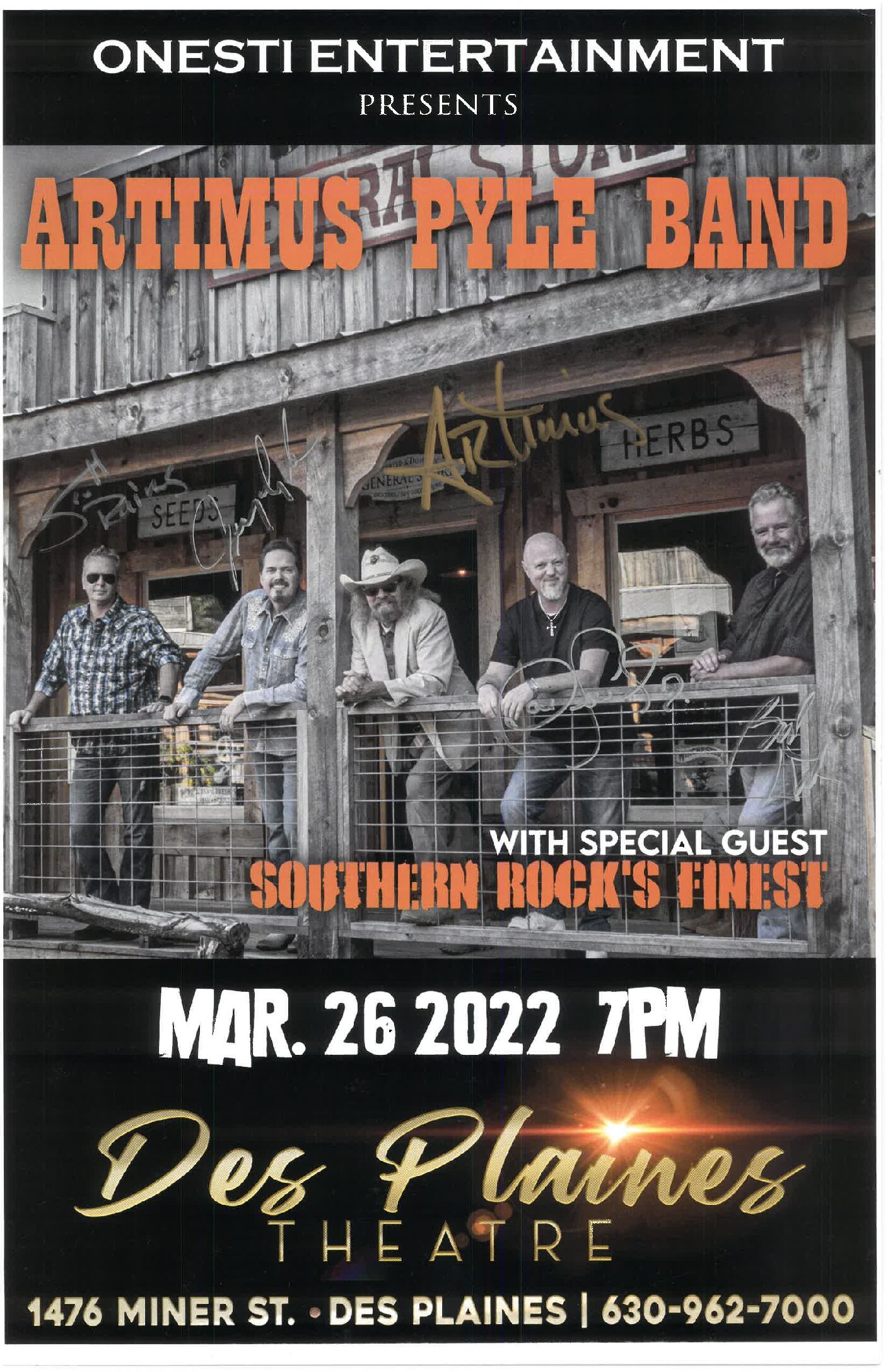 Artimus Pyle Band Poster 3/26/22-DPT