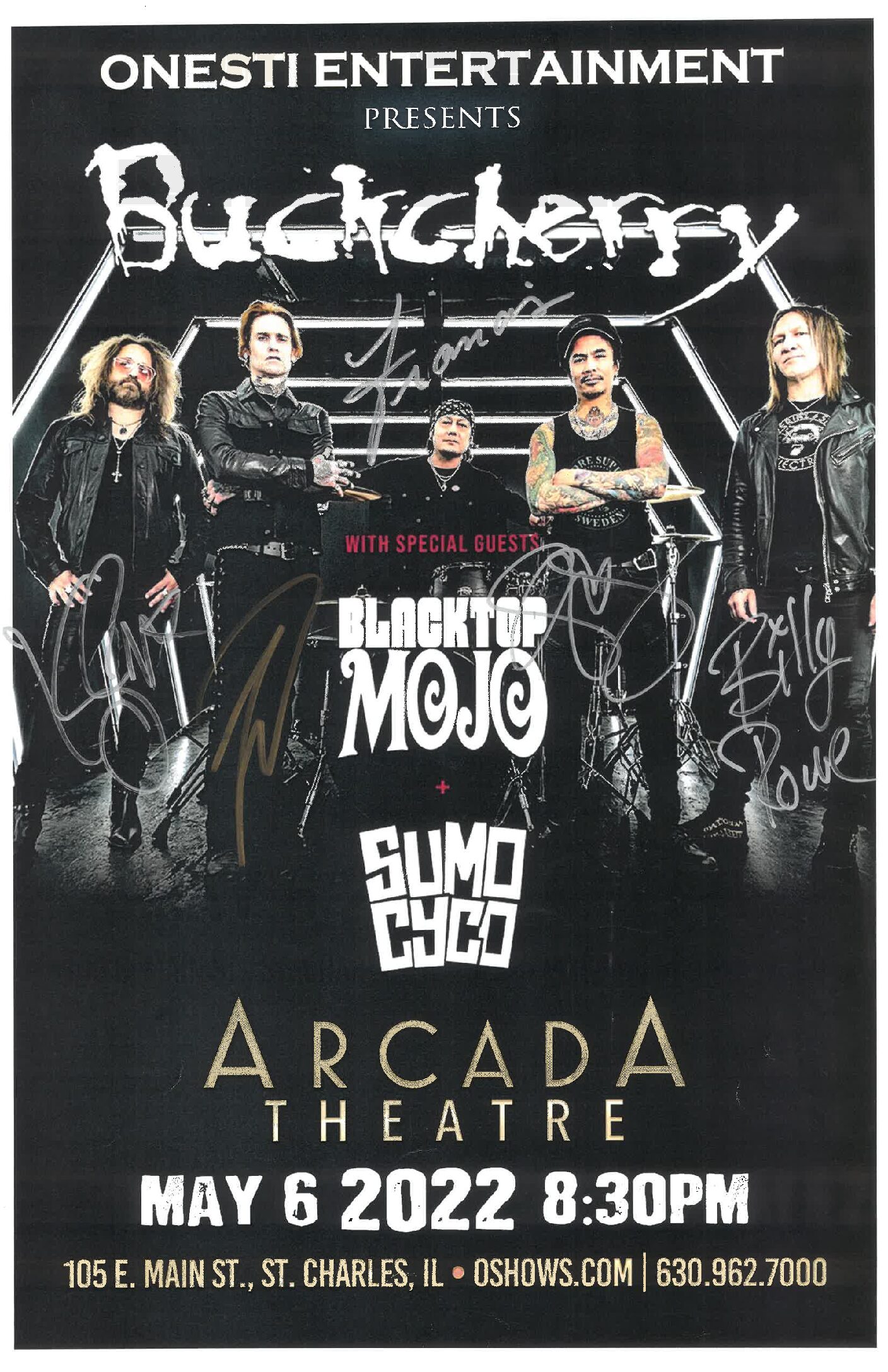 Buckcherry/ Blacktop Mojo/ Sumo Cyco Poster- 5/6/22-ARC