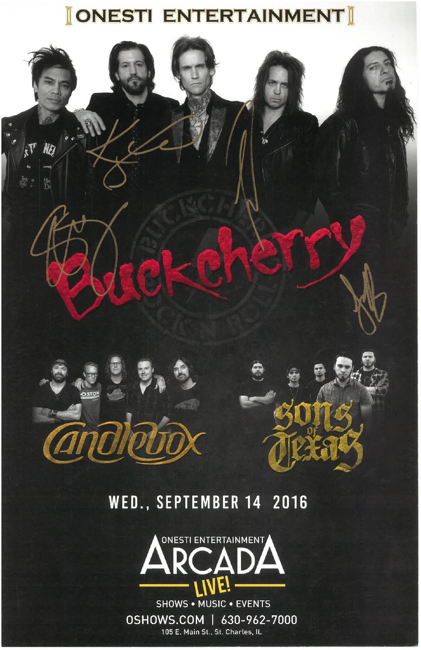 Buckcherry Poster  9/14/16 - ARC