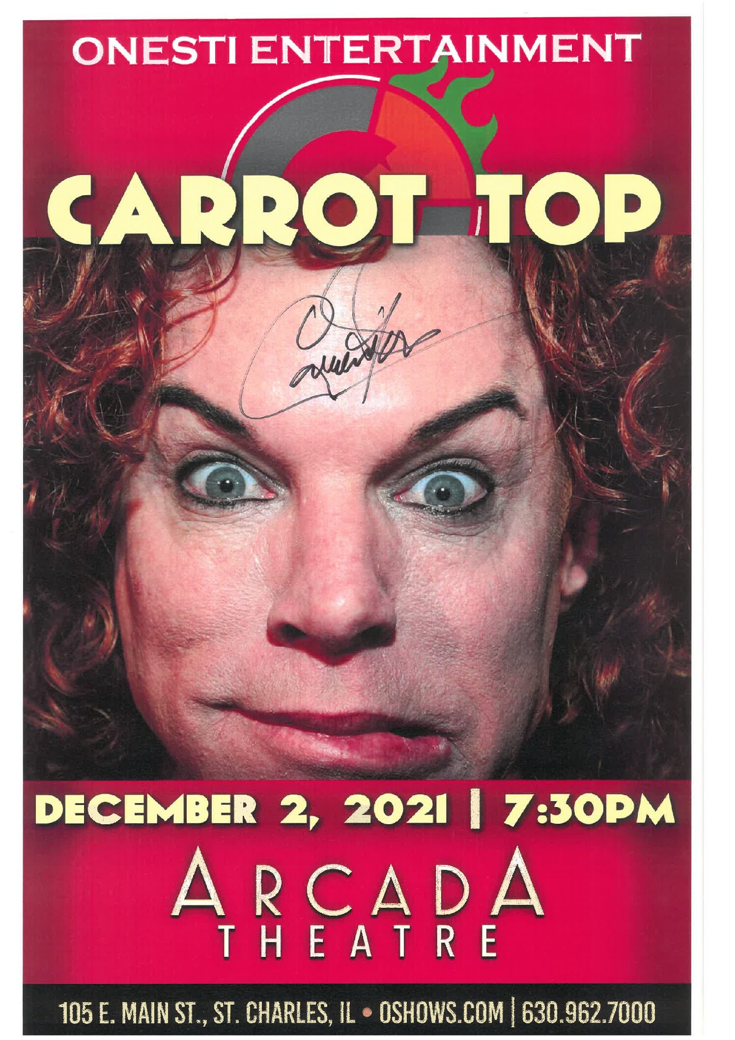 Carrot Top Poster- 12/2/21 (Signed & Unsigned)-ARC