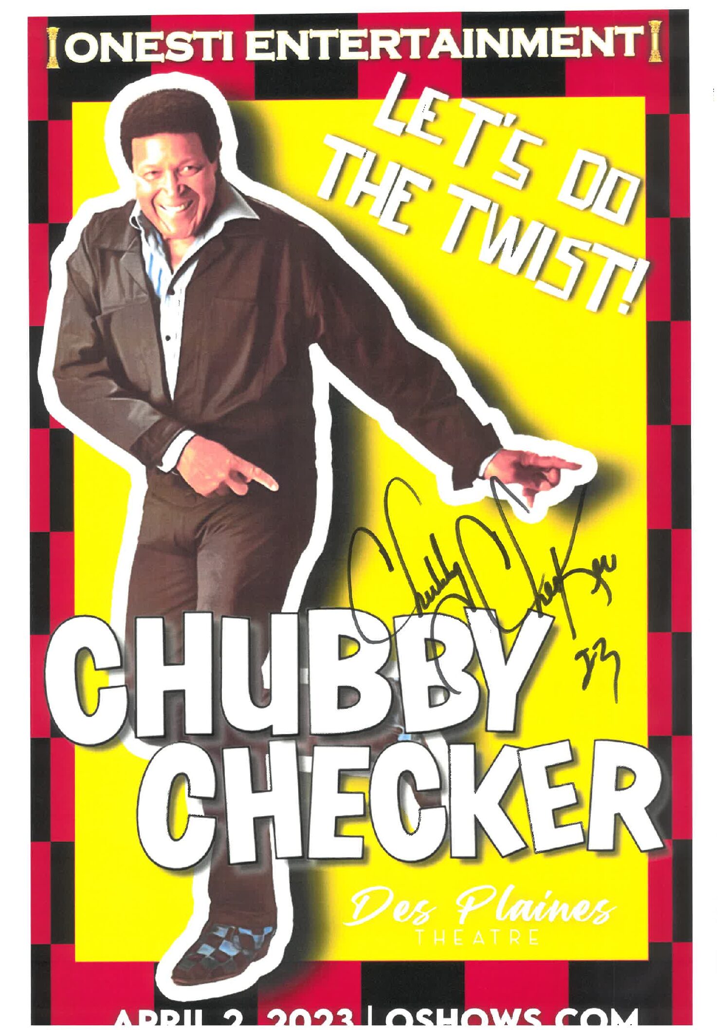 Chubby Checker Poster 4/2/23 - DPT
