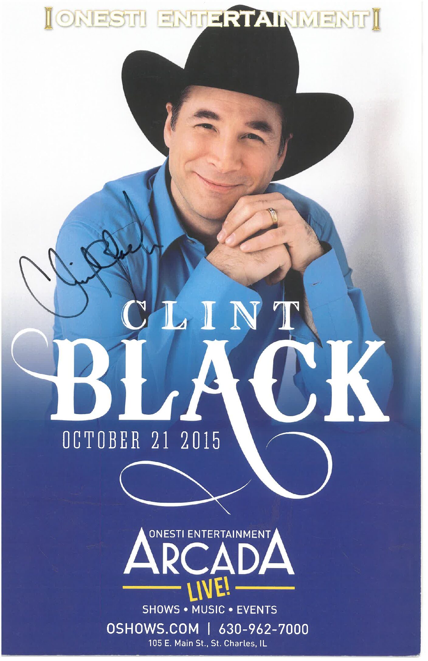 Clint Black Poster- 10/21/15 (Signed)-ARC