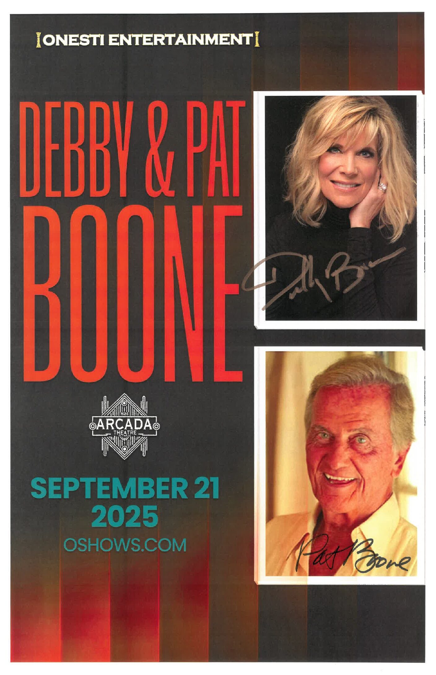 Debby & Pat Boone Poster 9/21/25-ARC