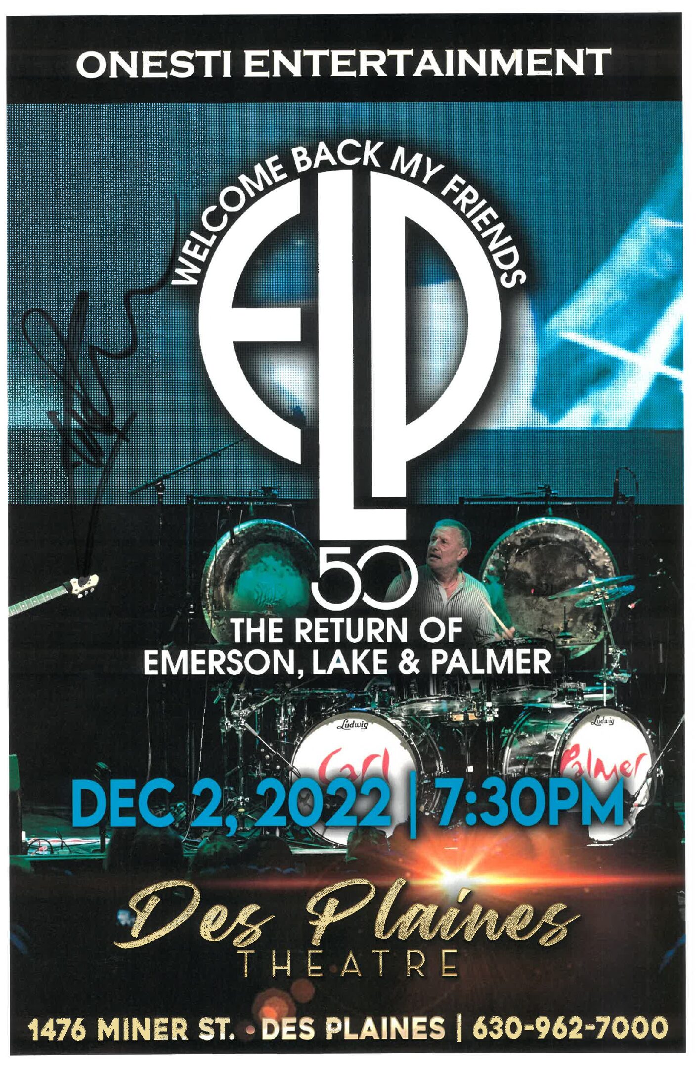 Carl Palmer Poster 12/2/22-Des Plaines