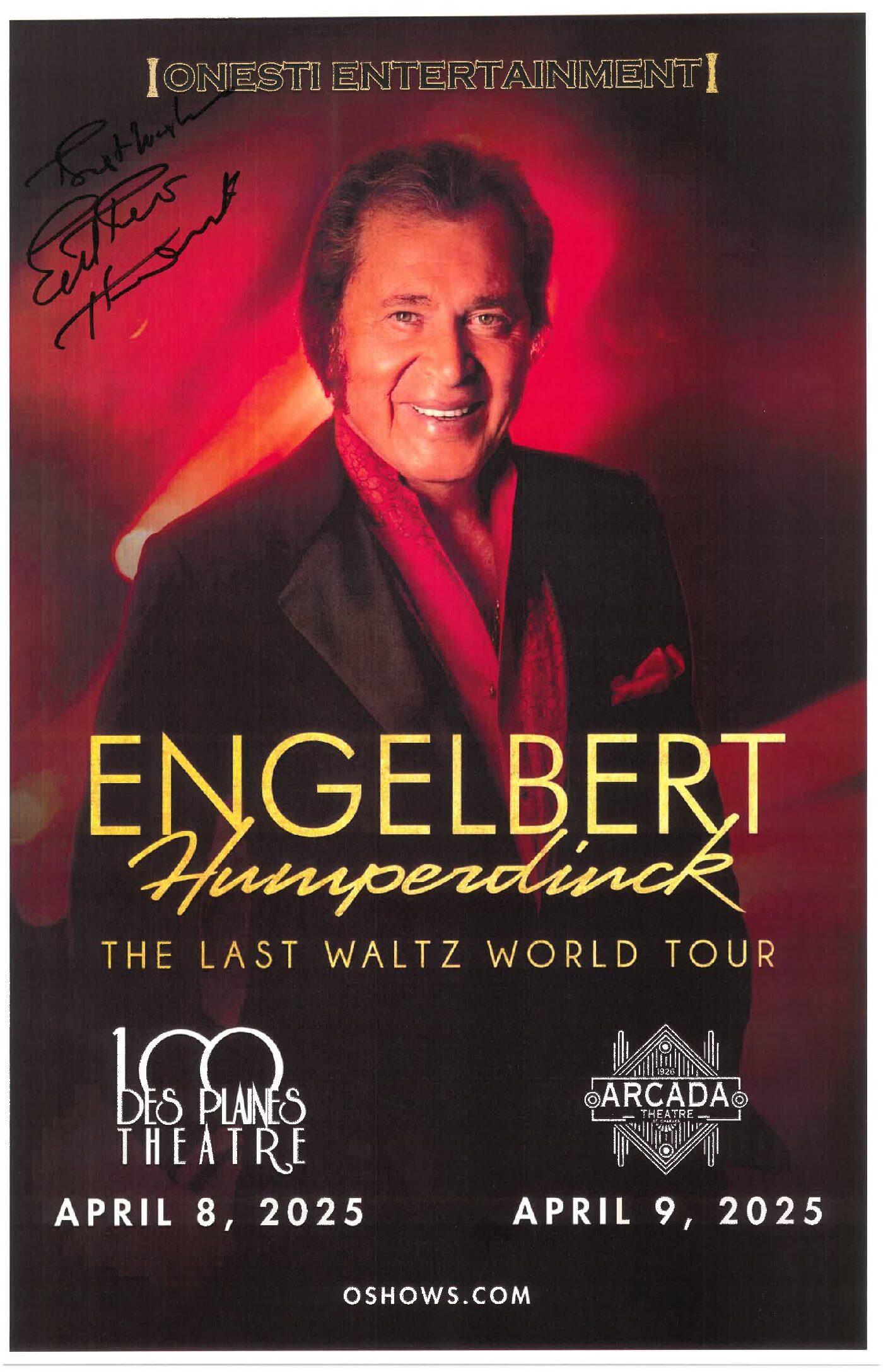 Engelbert Humperdinck Poster 4/8/25-DPT & 4/9/25-ARC