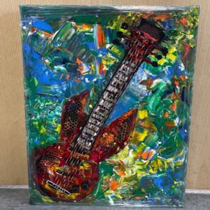 Artwork-Red Guitar Mixed Media (CFA)-DP