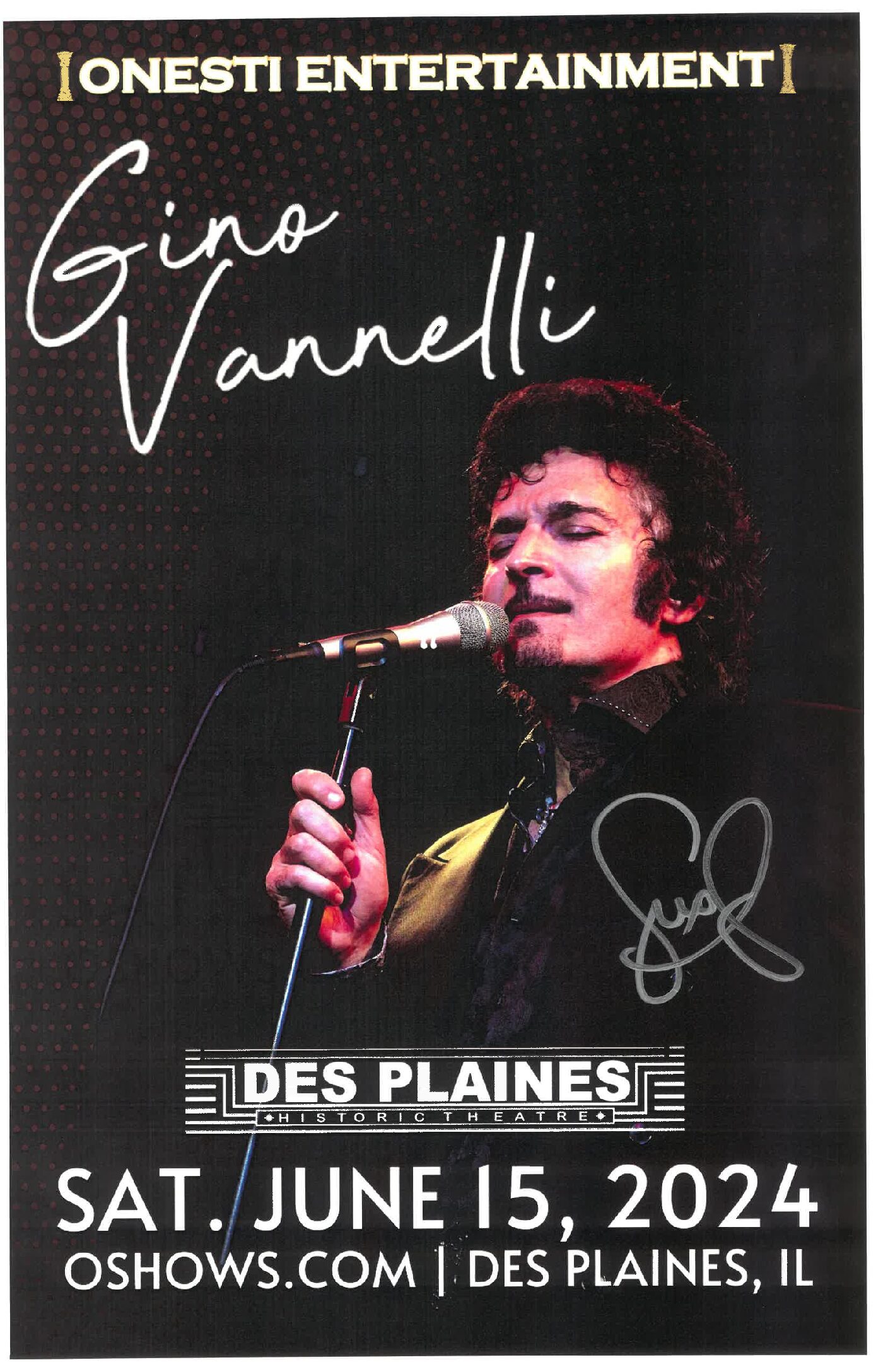 Gino Vanelli Poster 6/15/24 - DPT