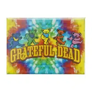 Grateful Dead Bears On Tie Dye Magnet