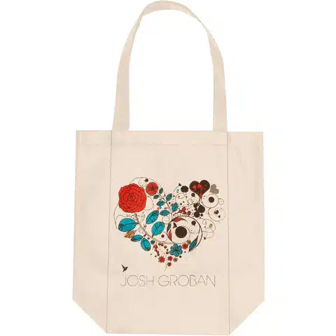Josh Groban-Floral Heart Tote Bag
