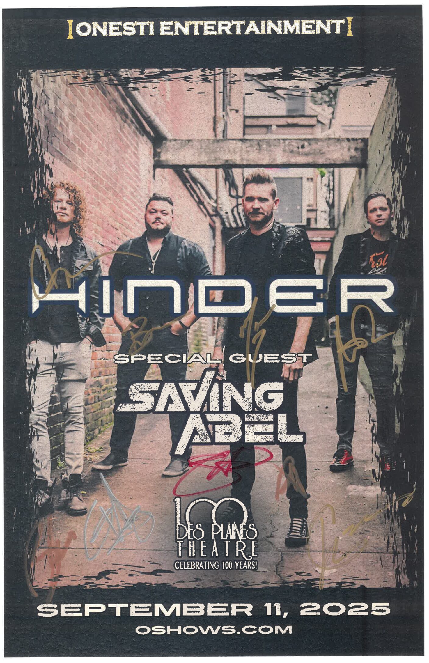 Hinder with Saving Abel Poster 9/11/25-DPT