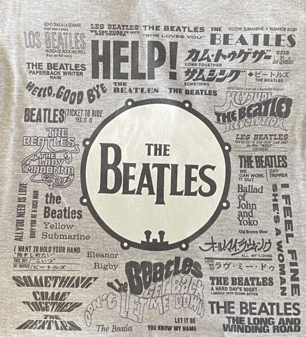Beatles-World Art-T-Shirt-Gray-DP