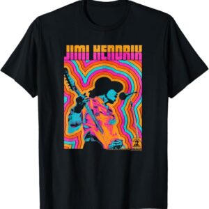 Jimi Hendrix Colorful Retro Vibe Lines T-Shirt