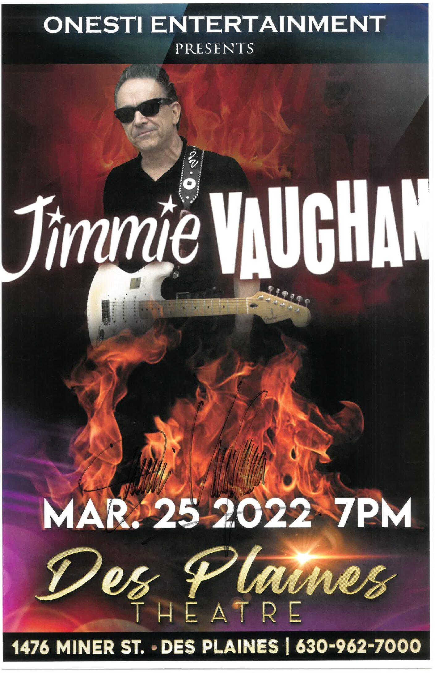 Jimmie Vaughan Poster 03/25/22-DPT (signed only)
