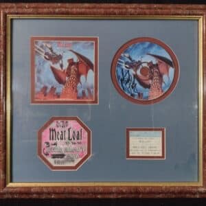 Meat Loaf "Bat Out of Hell II: Back into Hell" Autographed/ Framed CD Art, Backstage Pass & Concert ticket stub