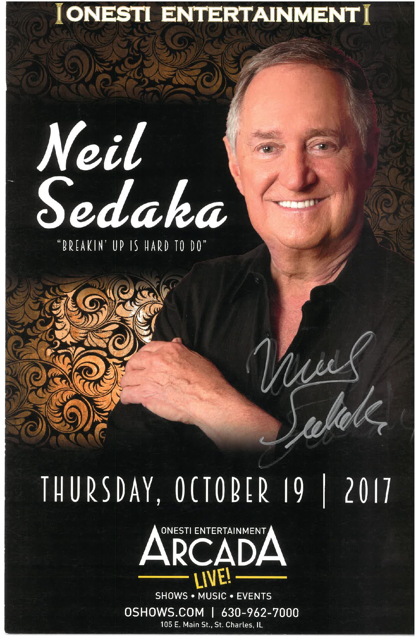 Neil Sedaka Poster 10/19/17-ARC