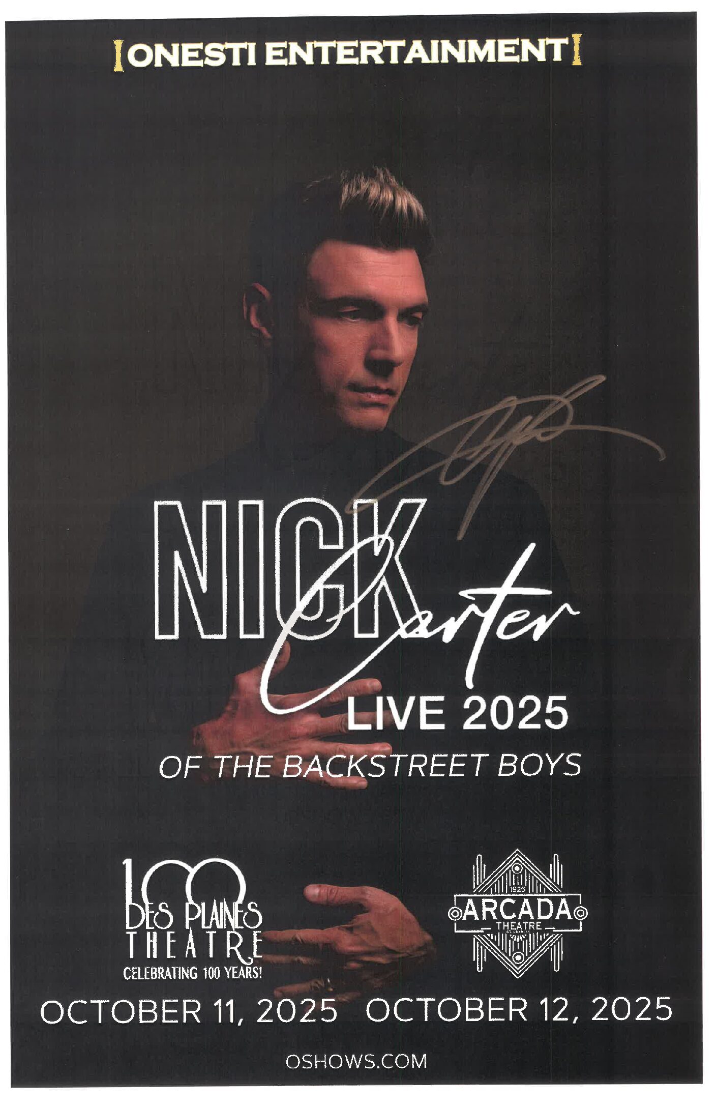 Nick Carter Poster 10/11/25-DPT, 10/12/25-ARC