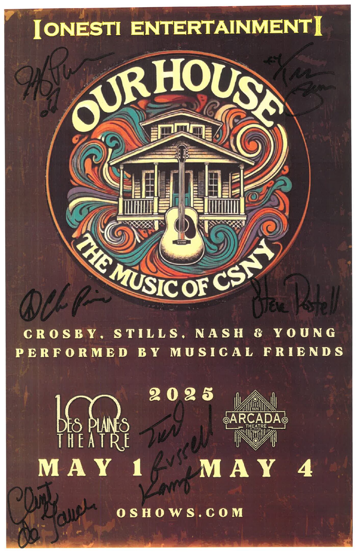 Crosby Stills Nash and Young Our House Tribute Poster-5/01/25 DP, 5/04/25 ARC