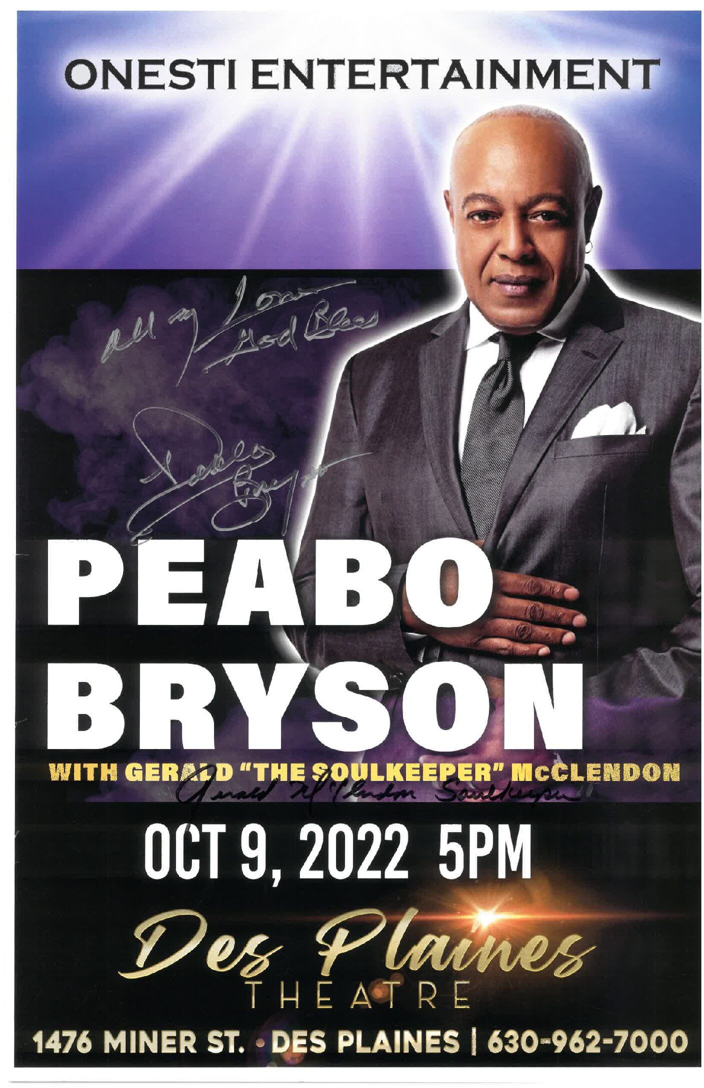 Peabo Bryson- 10/9/22 (signed)