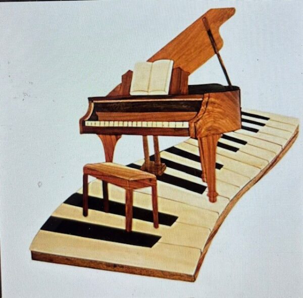 Grand piano wood hanging wall art