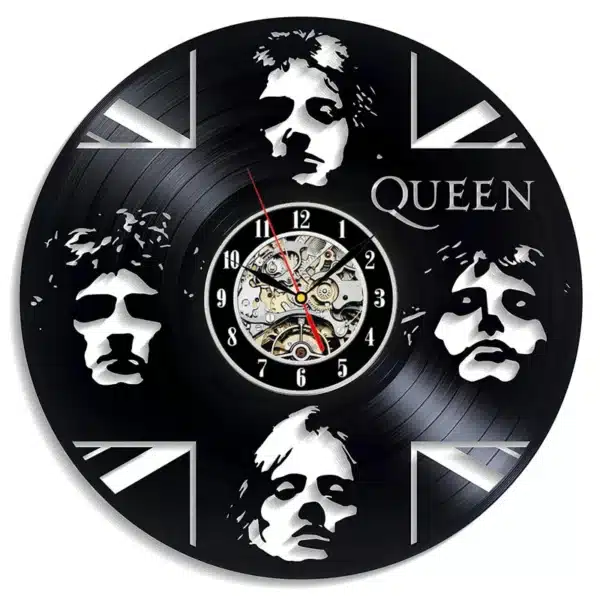 Queen Band Faces Vinyl Record Wall Clock