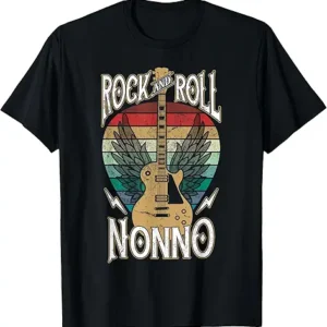 Rock and Roll Nonno Vintage Guitar Player T-Shirt