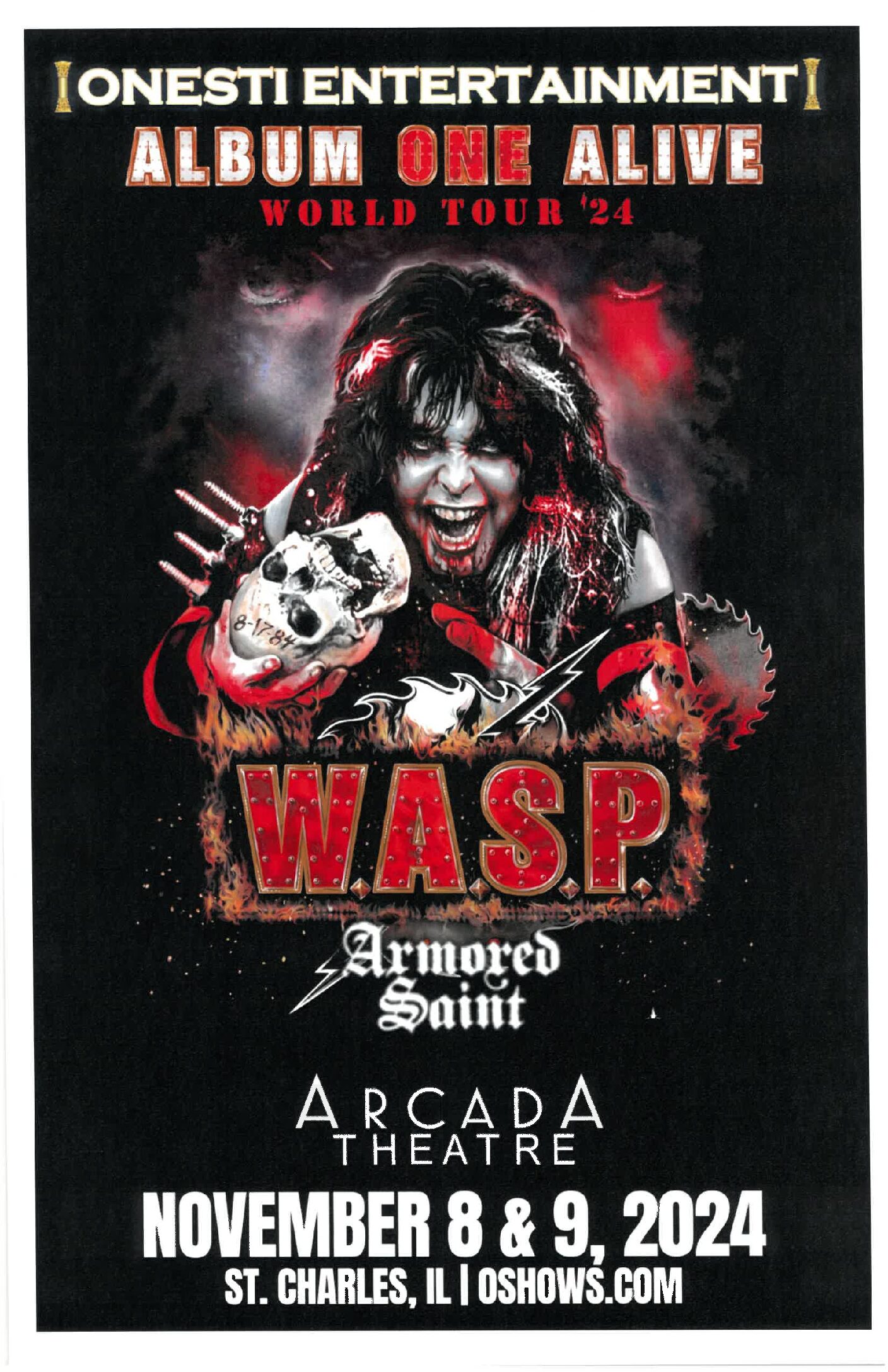 WASP (W.A.S.P.) Poster-11/8/24 & 11/9/24 (Unsigned Only)-ARC