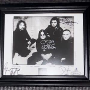 Black Sabbath Autographed Glossy Framed 8x10 Band Photo