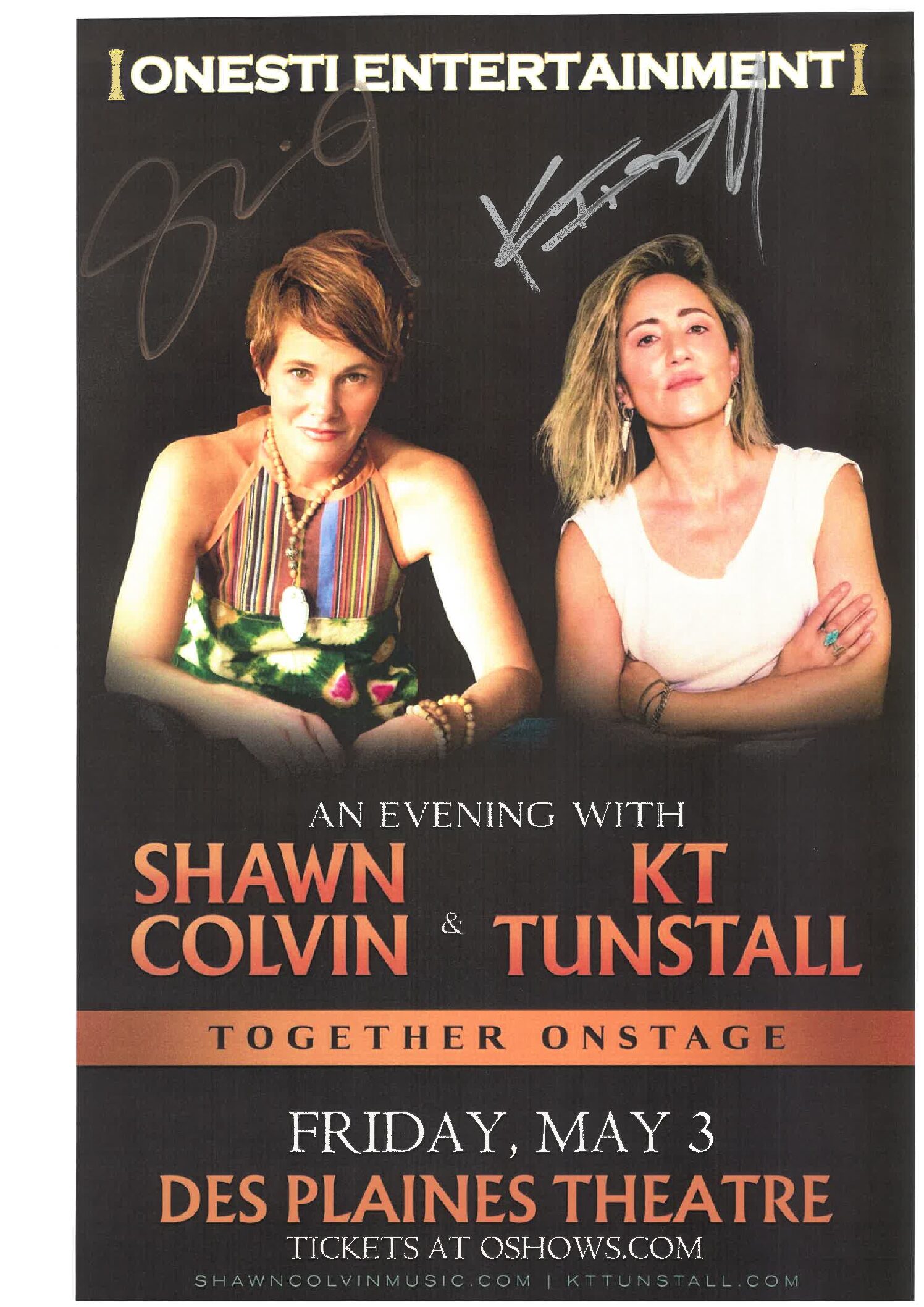 Shawn Colvin KT Tunstall Poster 5/3/24 - DPT