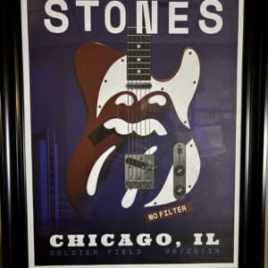 The Rolling Stones -2019 Chicago Soldier Field No Filter Tour Poster Framed