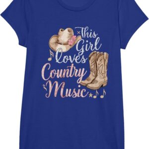 This Girl Loves Country Music T-Shirt Ladies Blue
