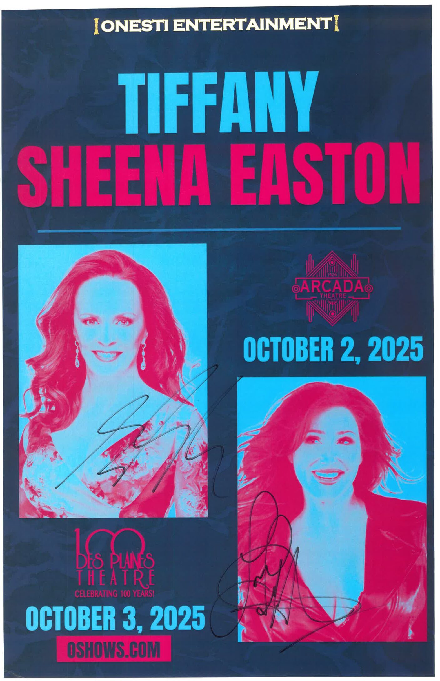 Tiffany / Sheena Easton Poster 10/2/25-ARC, 10/3/25-DPT