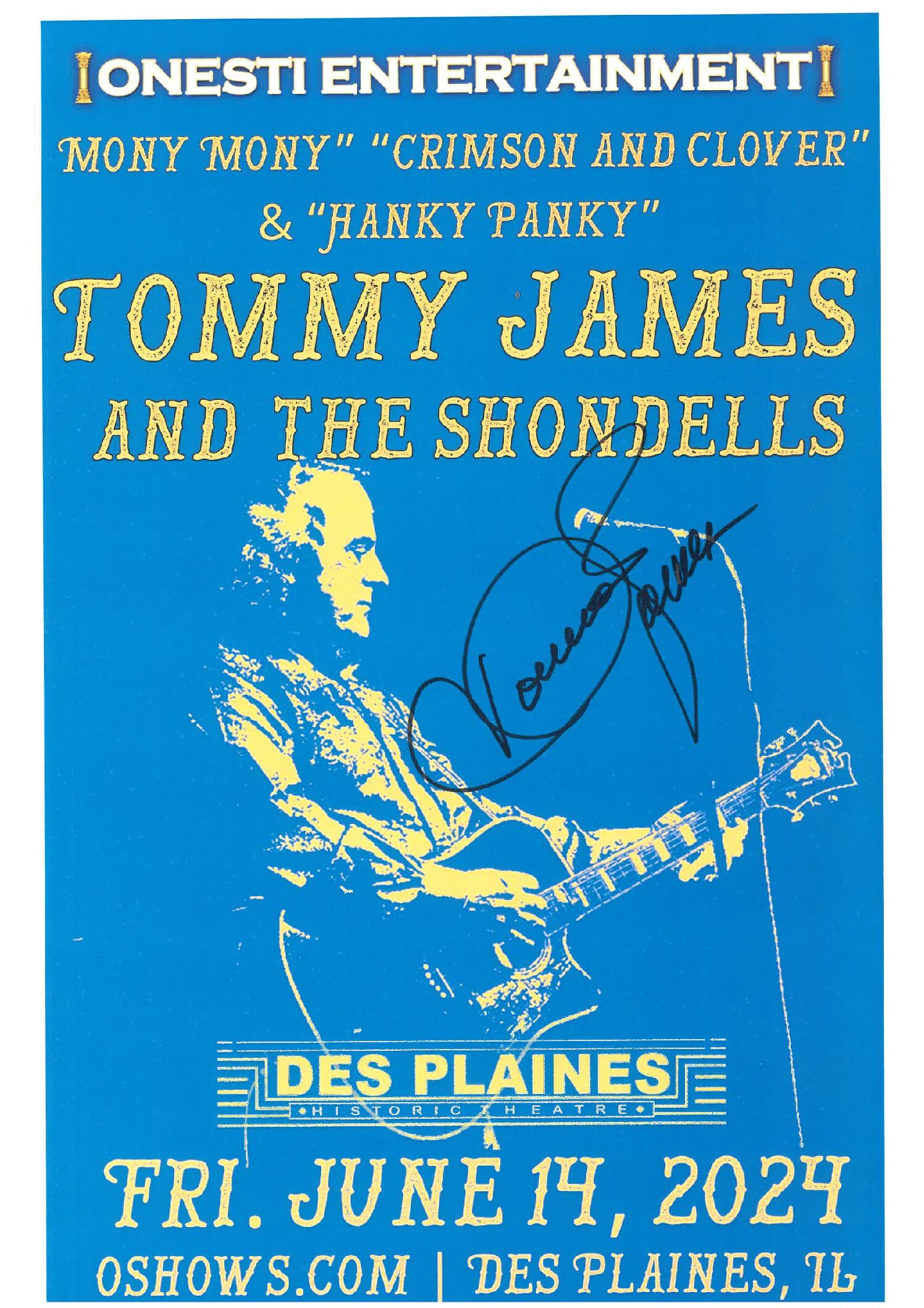 Tommy James & The Shondells Poster 6/14/24- DPT